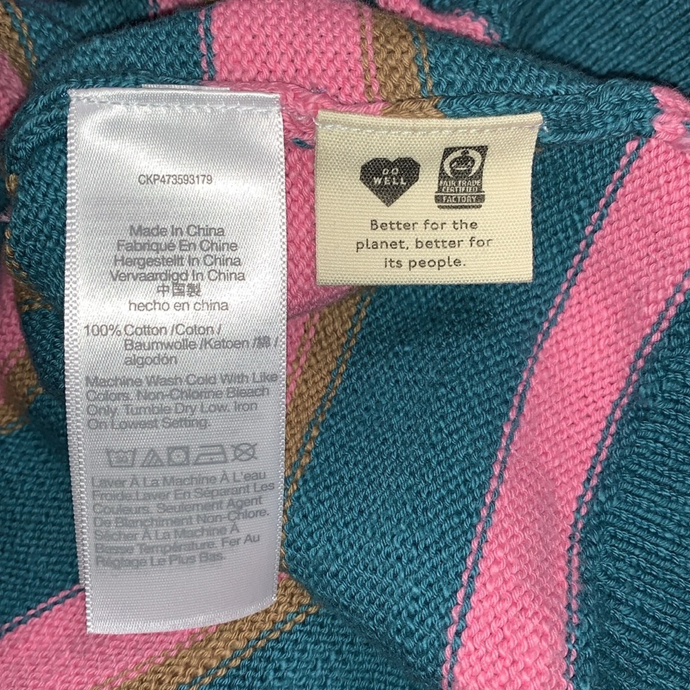 NWOT- Madewell- Cropped Pink and Blue Knit Sweater- XXL - Picture 10 of 10